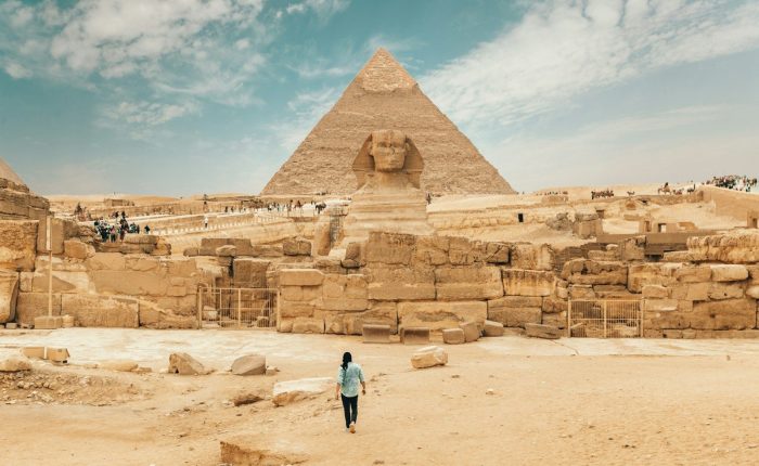 person walking near The Great Sphinx